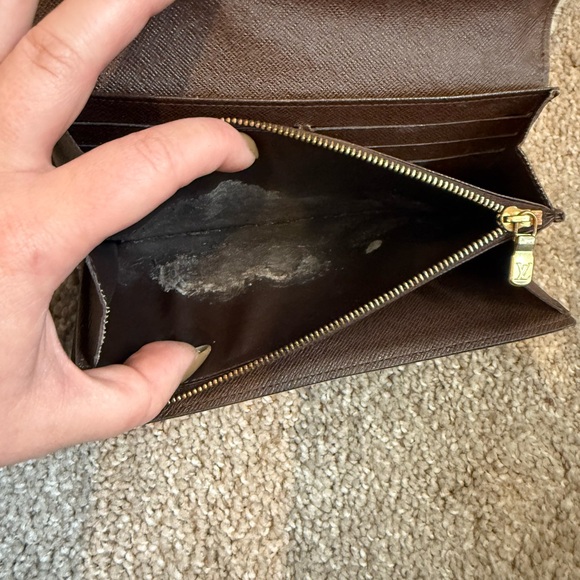 Louis Vuitton Damier Ebene Wallet on Chain with Gold Chain Strap - Picture 7 of 15